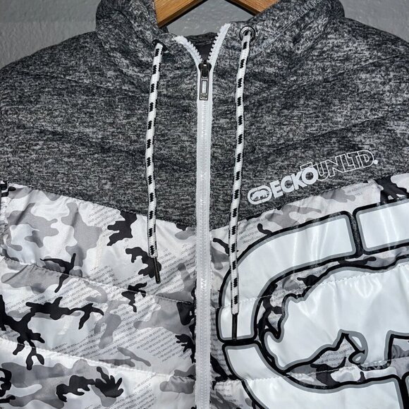 ECKO UNLIMITED. Logo Hooded Puffer Vest - Streetwear Skater  EUC - Men's Small - Picture 2 of 10